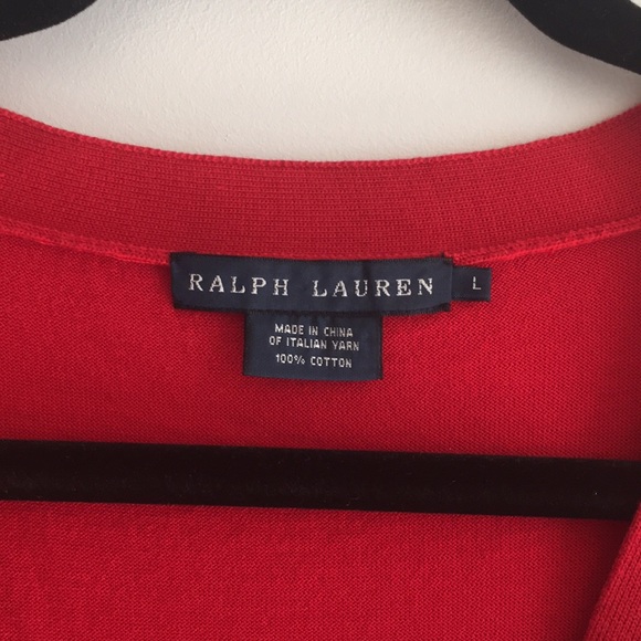 Ralph Lauren leather patch cotton cardigan - Picture 3 of 3